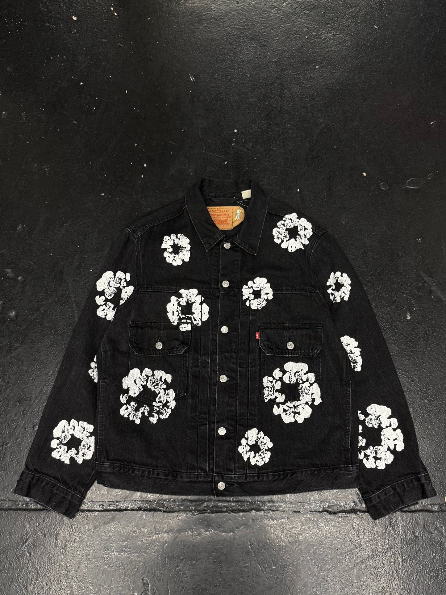 DENIM TEARS BLACK WREATH WORK JACKET (PRE-OWNED)
