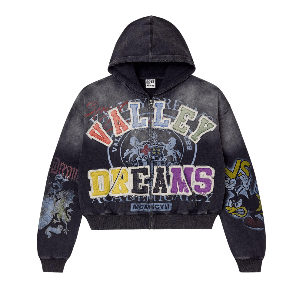VALE VALLEY DREAMS BLASTED BLACK ZIPUP (BRAND NEW)
