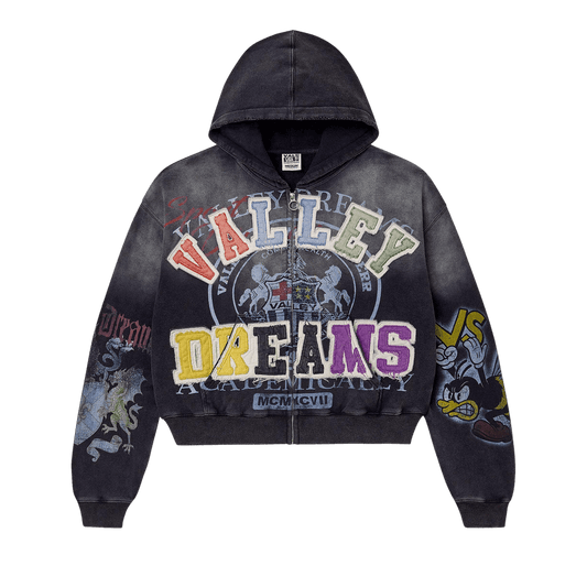 VALE VALLEY DREAMS BLASTED BLACK ZIPUP (BRAND NEW)