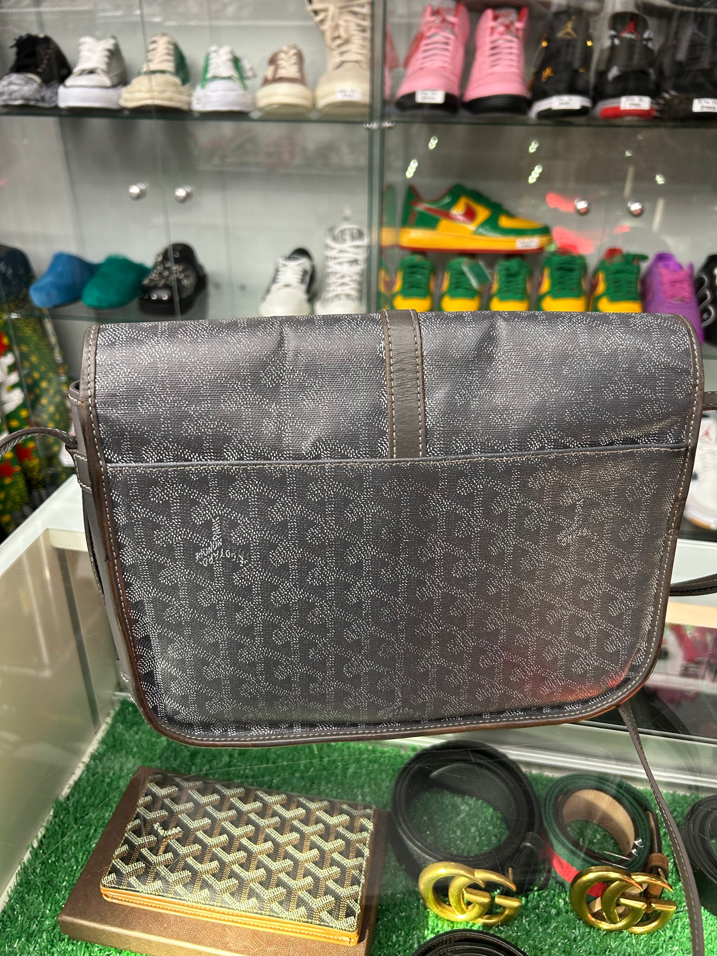 GOYARD MM BELVEDERE GREY MESSENGER BAG (PRE-OWNED)
