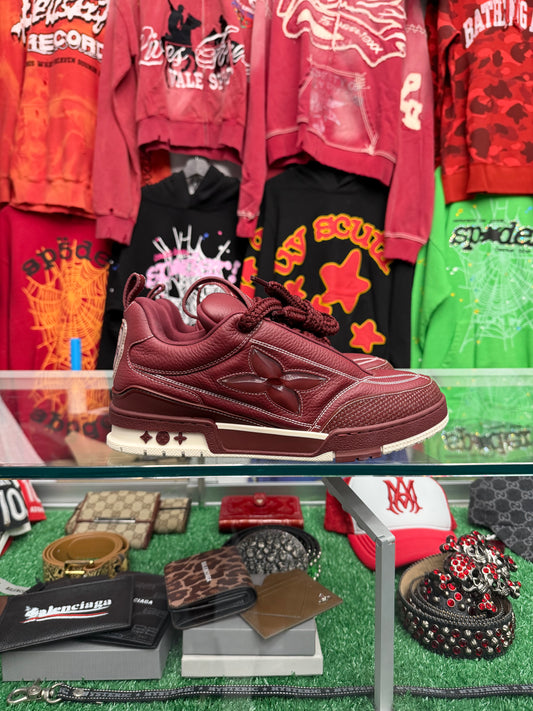 LOUIS VUITTON LV SKATE SNEAKER BURGUNDY (PRE-OWNED NO BOX)