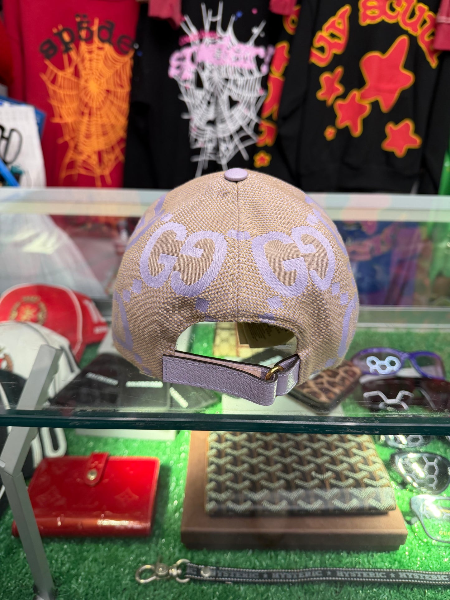 GUCCI BEIGE MAXI GG CANVAS HAT (PRE-OWNED)