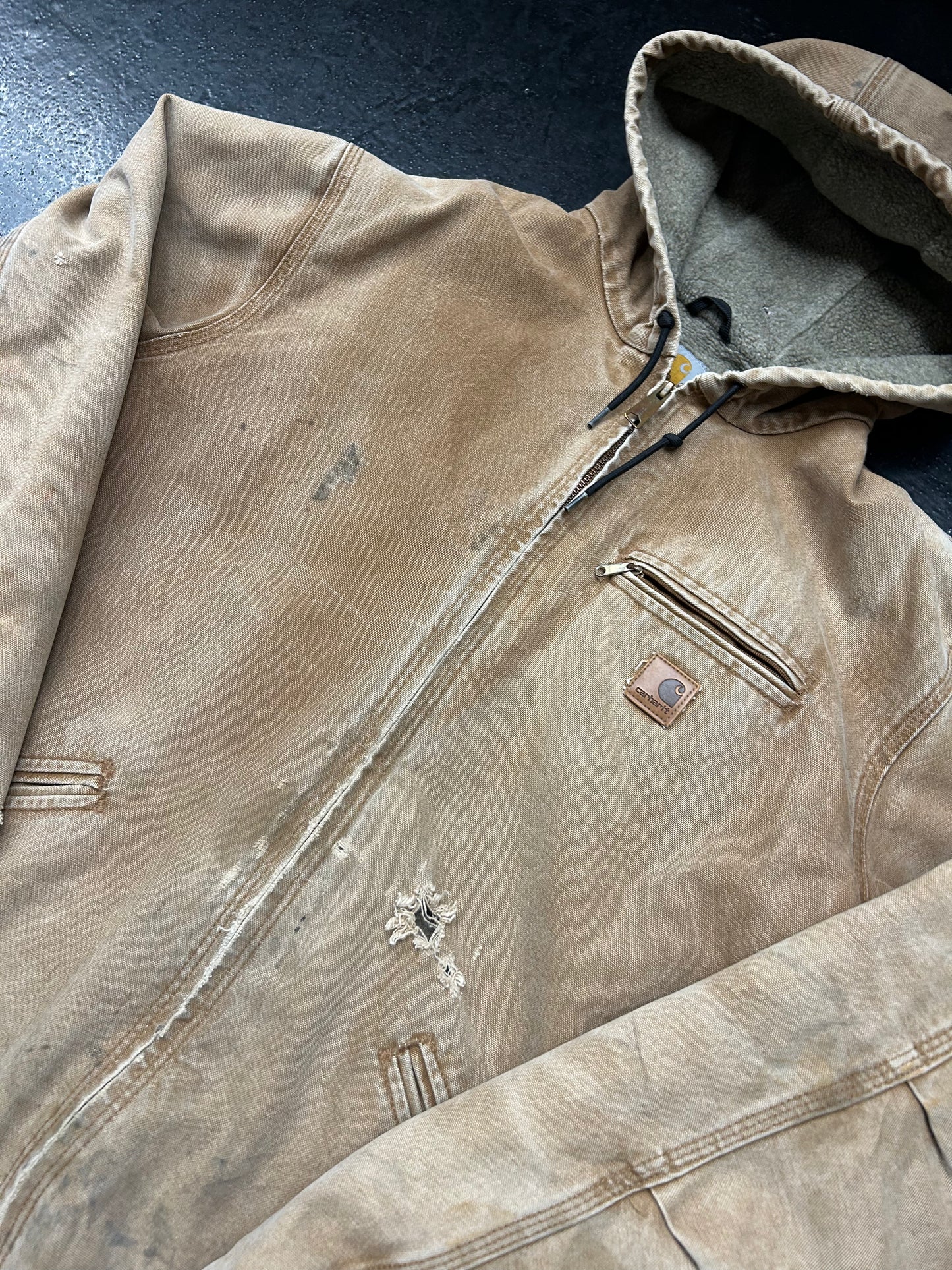 CARHARTT HOODED TAN JACKET (PRE-OWNED)