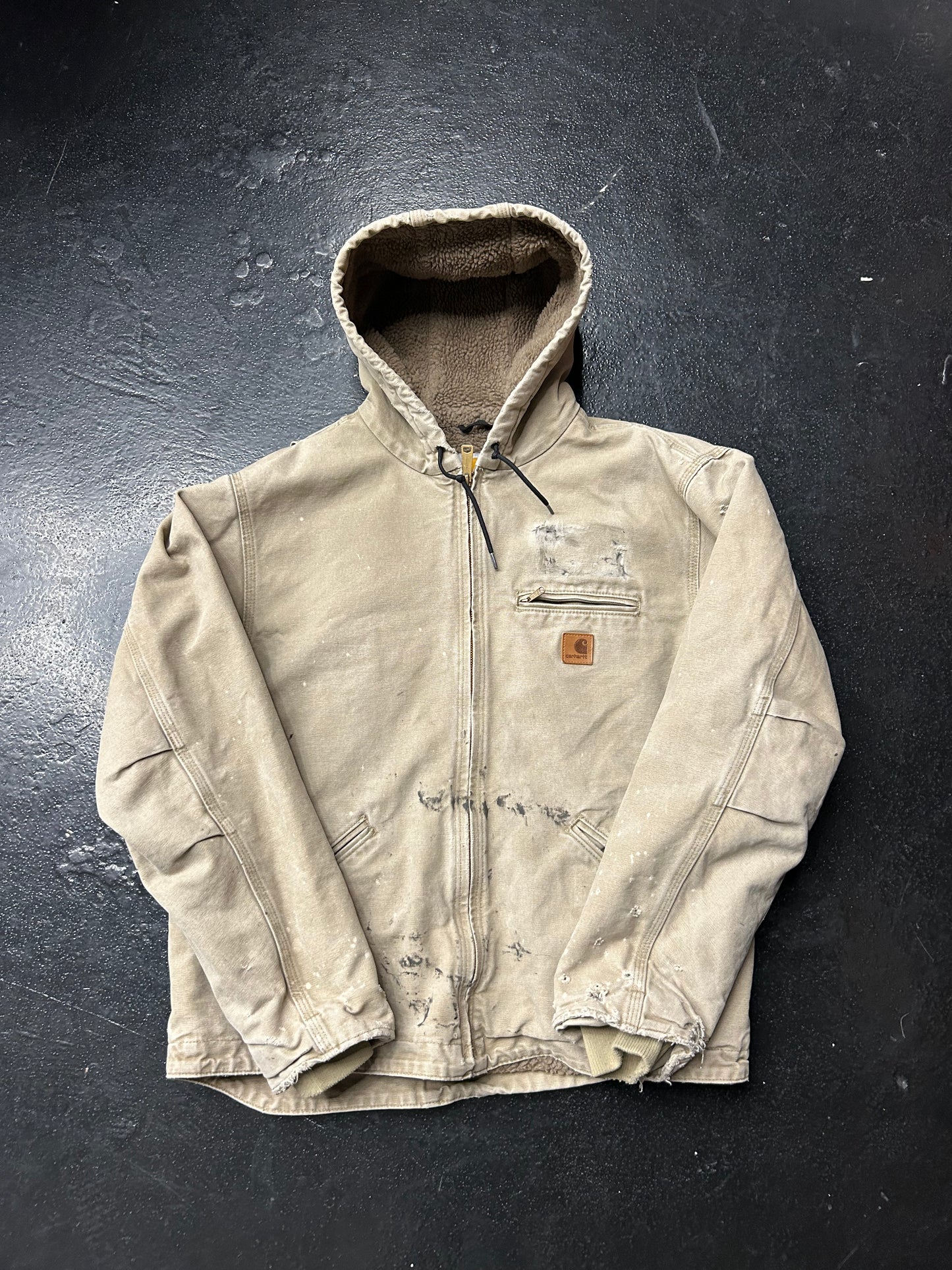 CARHARTT HOODED TAN JACKET (PRE-OWNED)