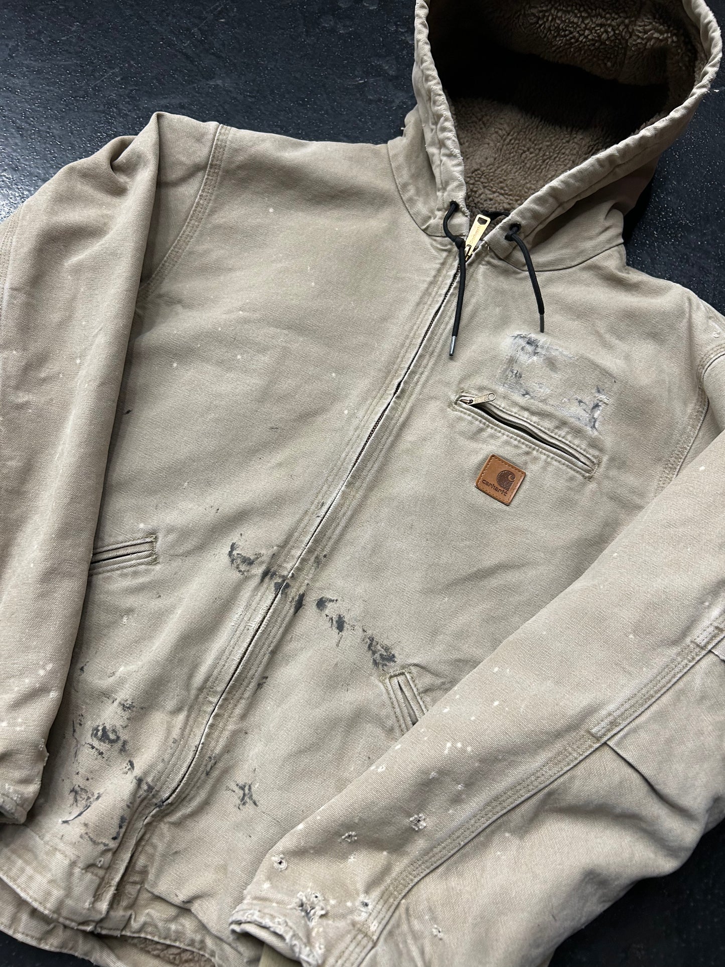 CARHARTT HOODED TAN JACKET (PRE-OWNED)