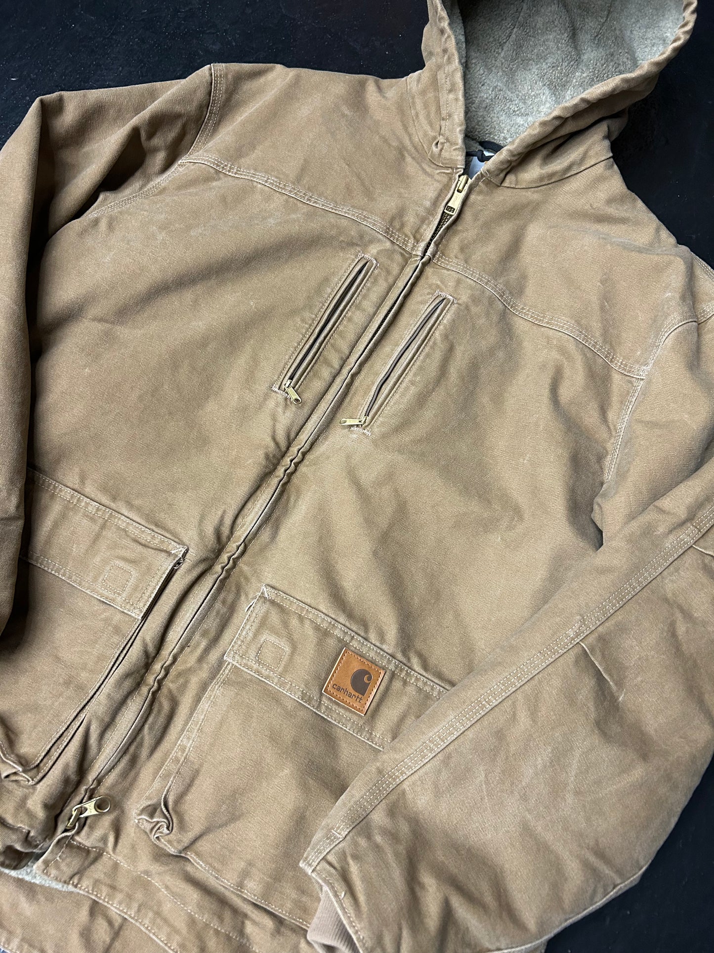CARHARTT HOODED TAN JACKET (PRE-OWNED)