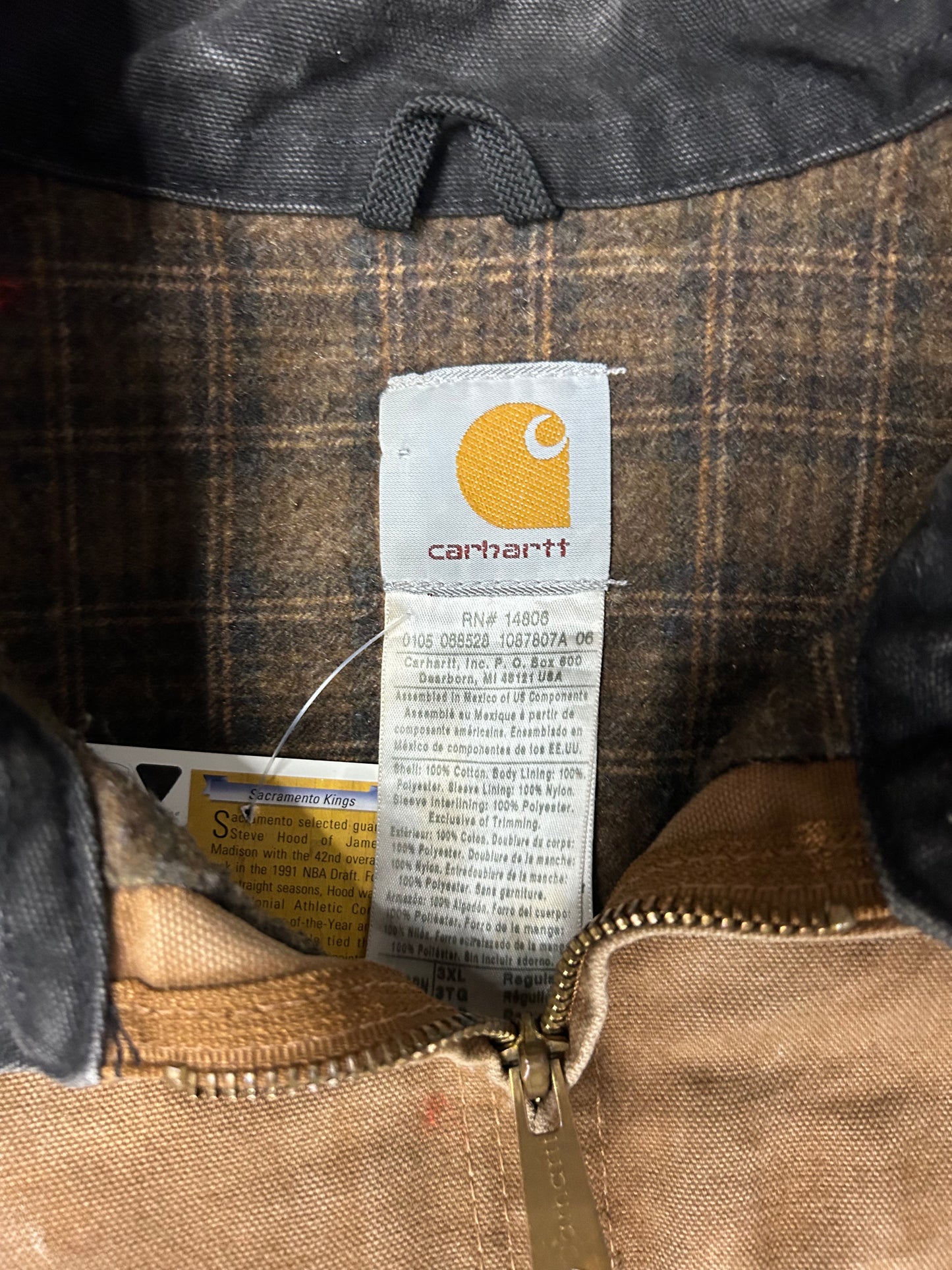CARHARTT TAN DETROIT BLANKET LINED JACKET (PRE-OWNED)