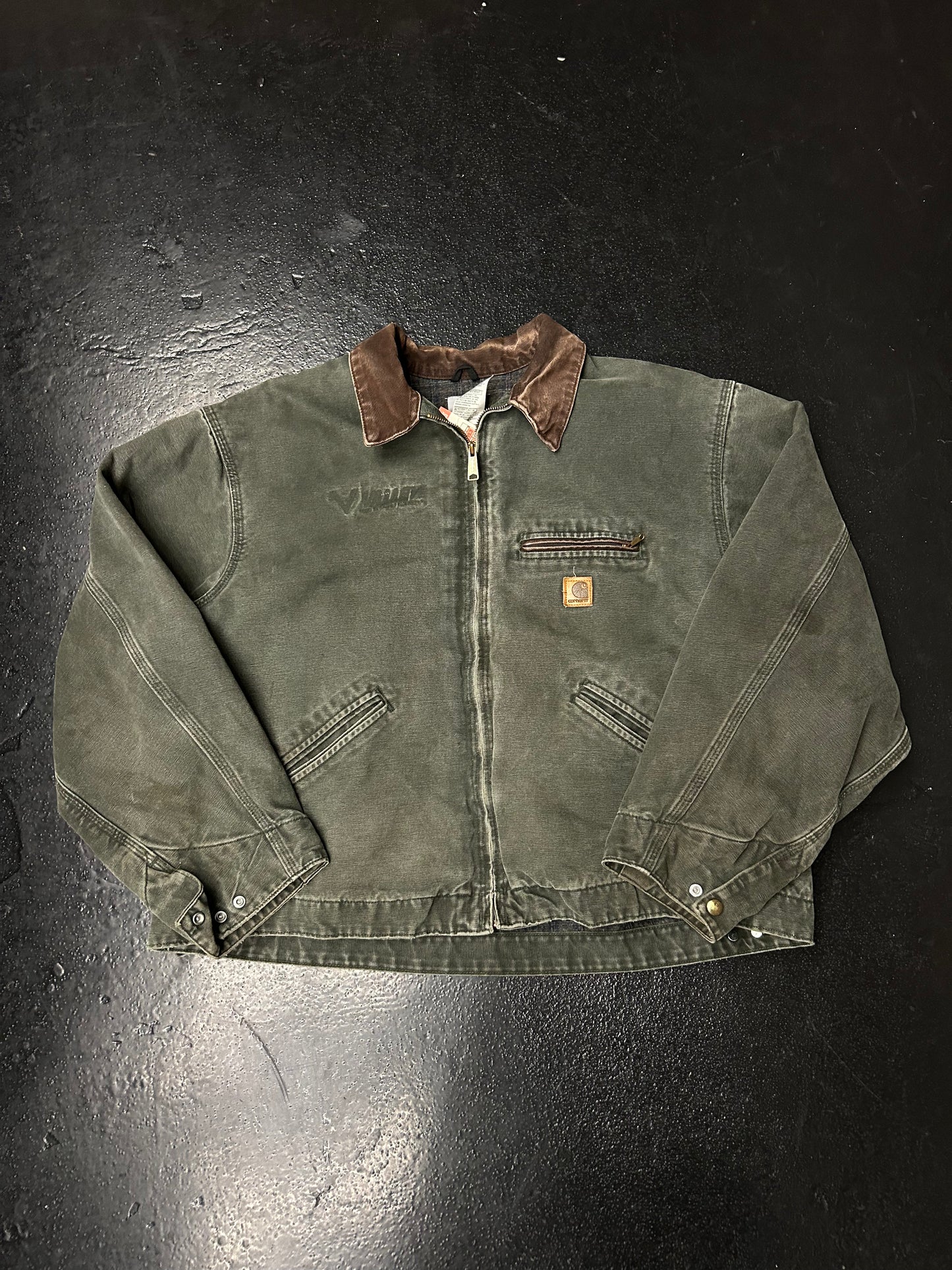 CARHARTT GREEN DETROIT BLANKET LINED JACKET (PRE-OWNED)
