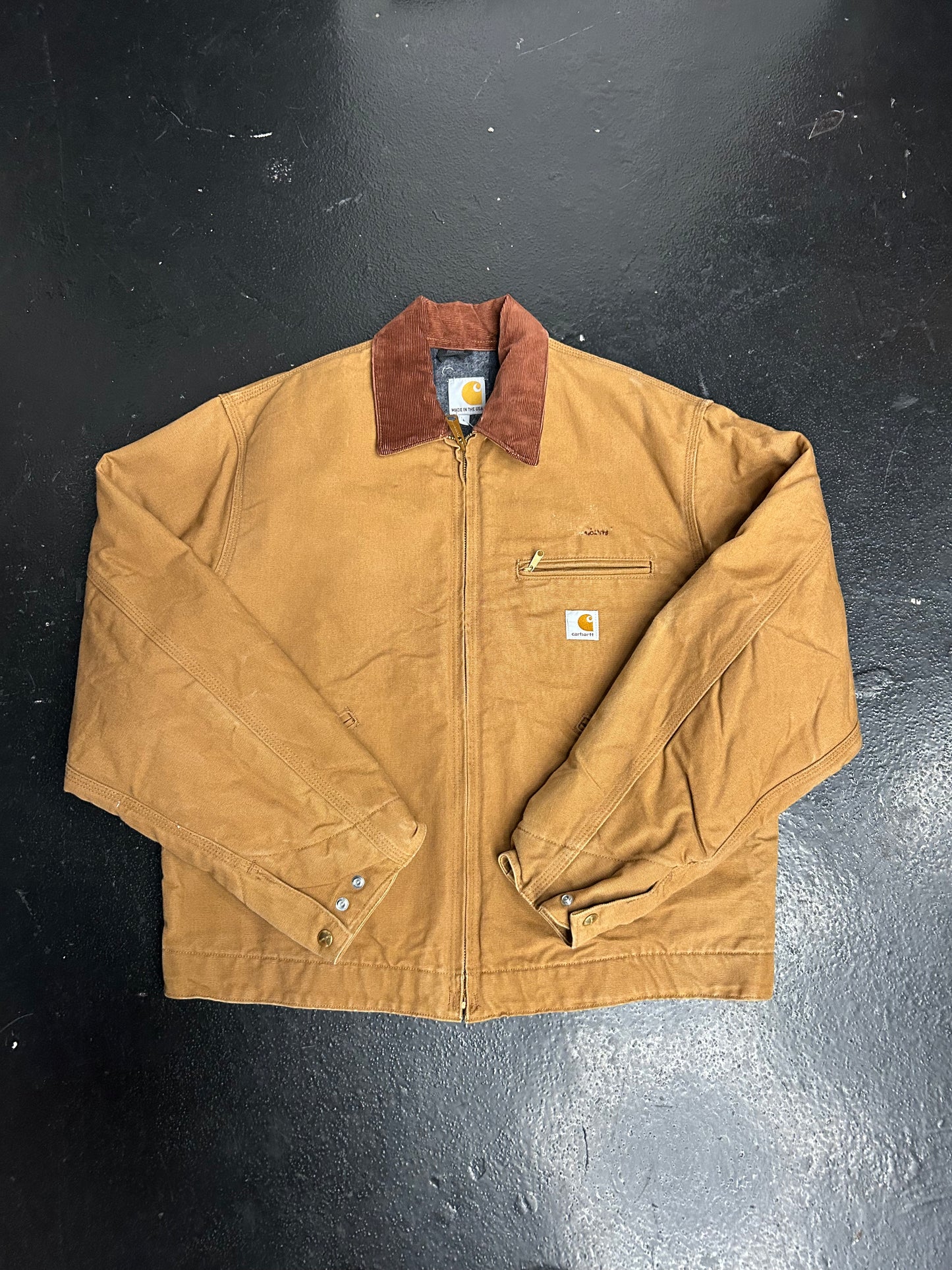 CARHARTT TAN DETROIT BLANKET LINED JACKET (PRE-OWNED)