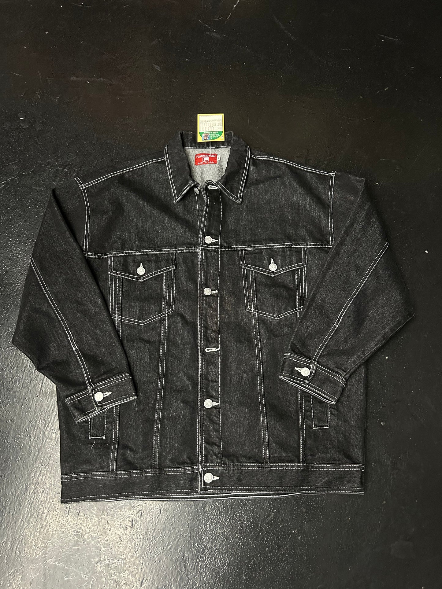 FUBU PLATINUM BLACK DENIM JACKET (PRE-OWNED)