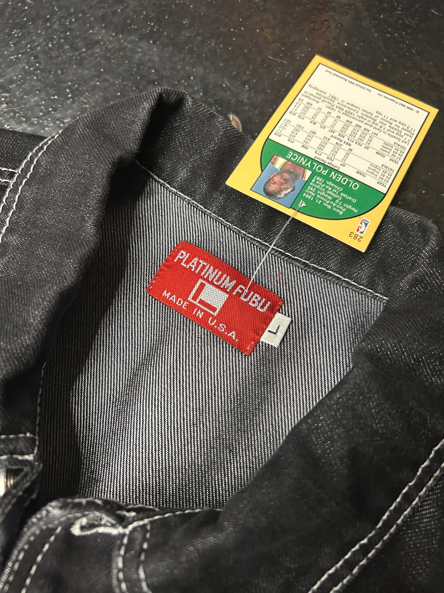 FUBU PLATINUM BLACK DENIM JACKET (PRE-OWNED)