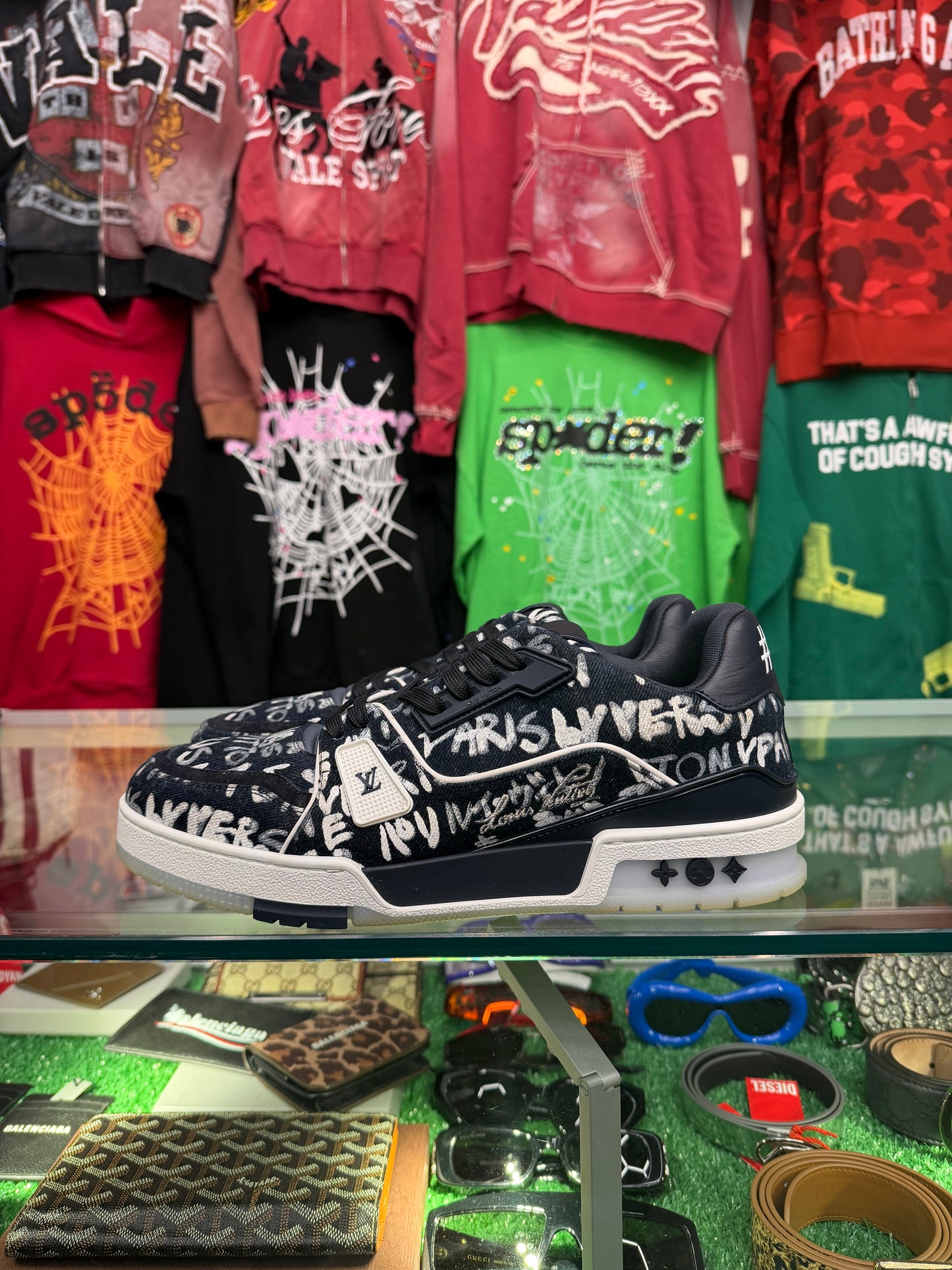 LOUIS VUITTON LV GRAFFITI TRAINERS (PRE-OWNED NO BOX)