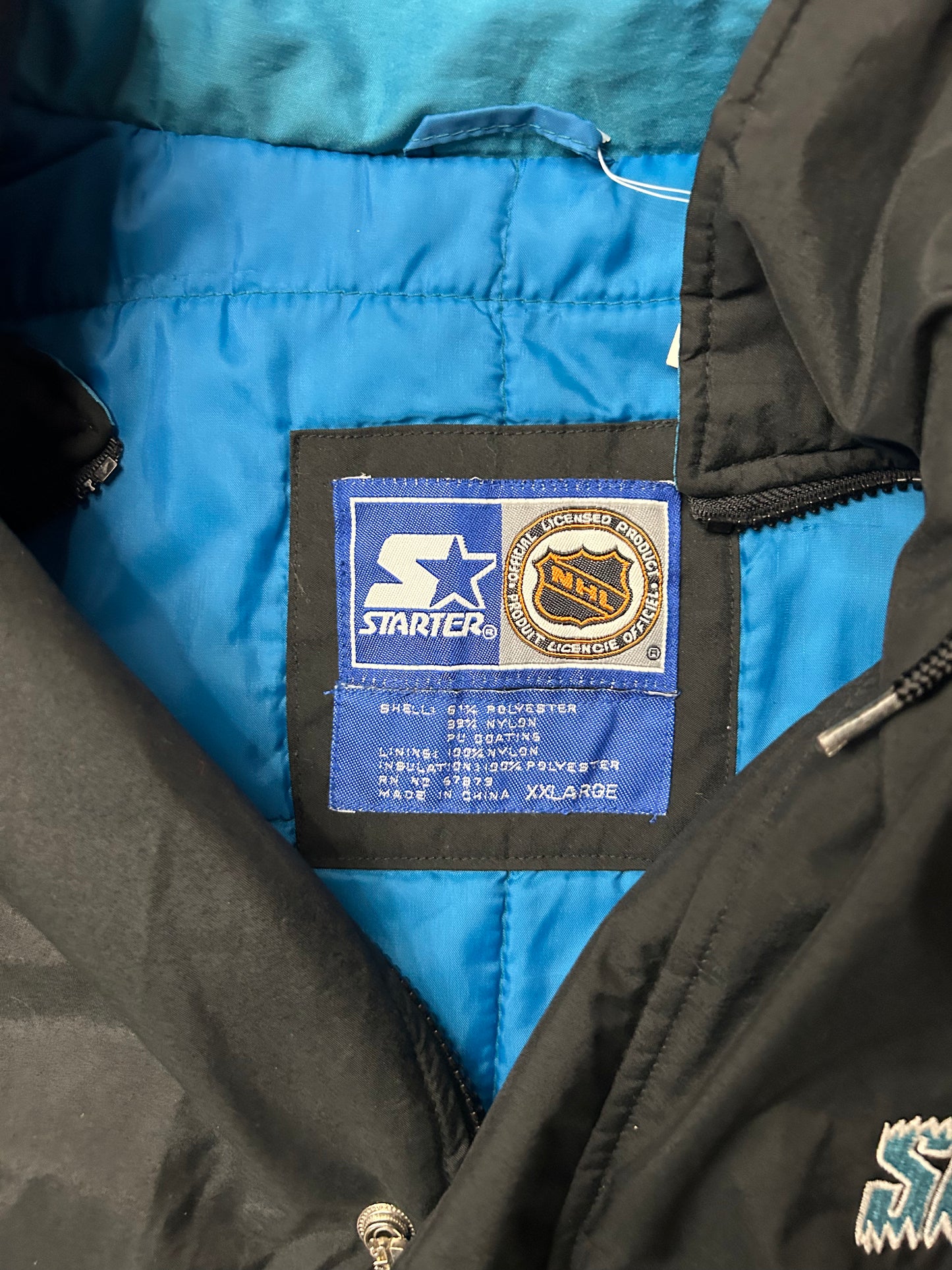 SAN JOSE SHARKS NHL VINTAGE PUFFER JACKET (PRE-OWNED)