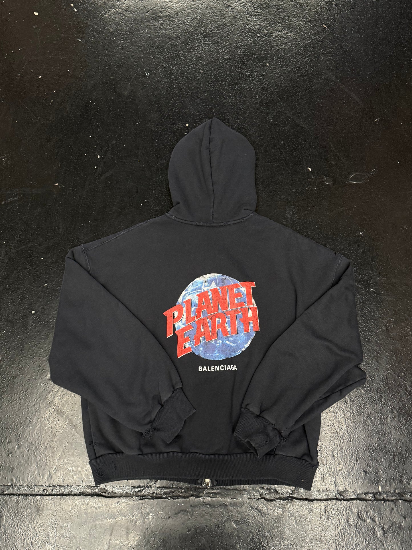 BALENCIAGA PLANET EARTH ZIP UP HOODIE (PRE-OWNED)