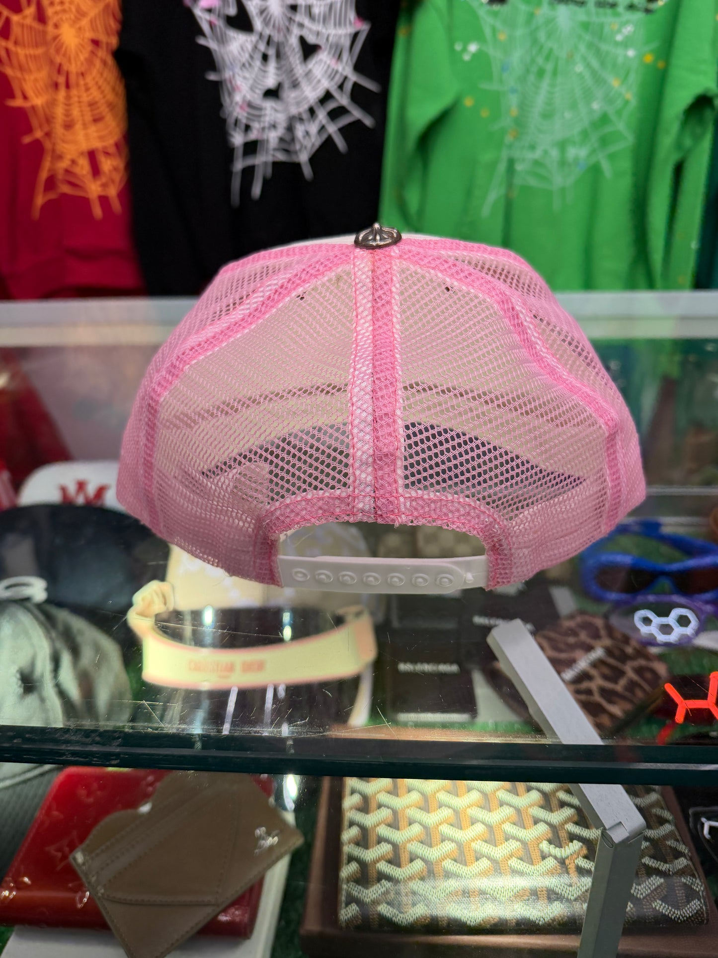 CHROME HEARTS PINK F**K TRUCKER HAT (PRE-OWNED)