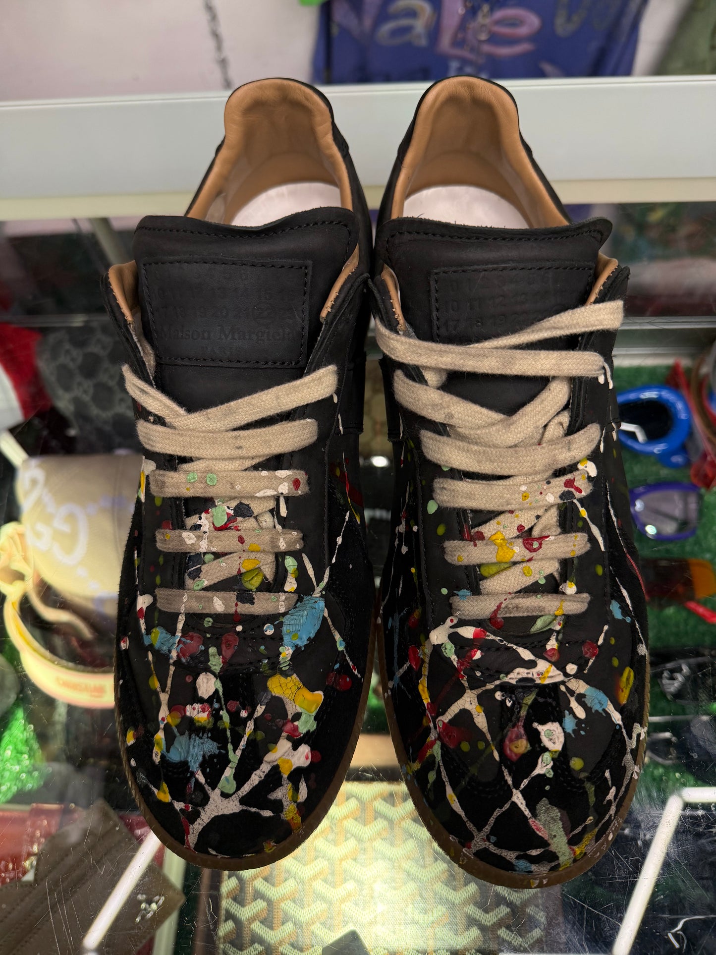 MAISON MARGIELA REPLICA PAINT SPLATTER SNEAKER (PRE-OWNED W/ BOX)