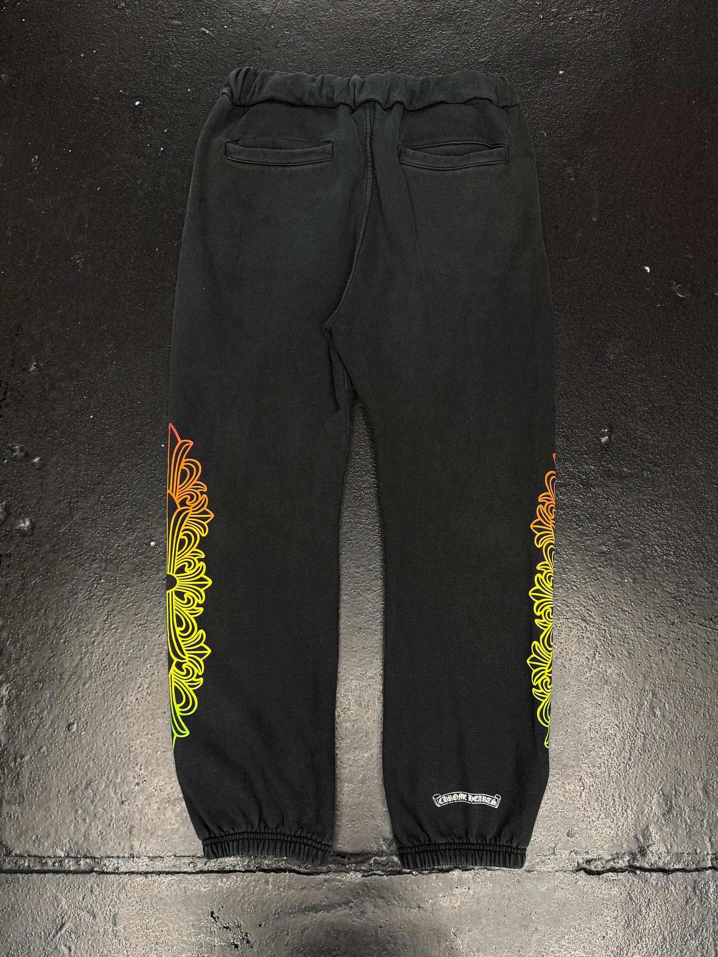 CHROME HEARTS GRADIENT FLORAL SWEATPANTS (PRE-OWNED)(REPLACEMENT DRAWSTRING)