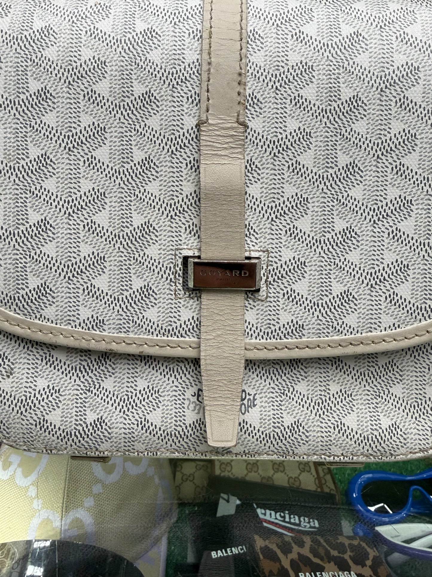 GOYARD WHITE BELVEDERE PM (PRE-OWNED)