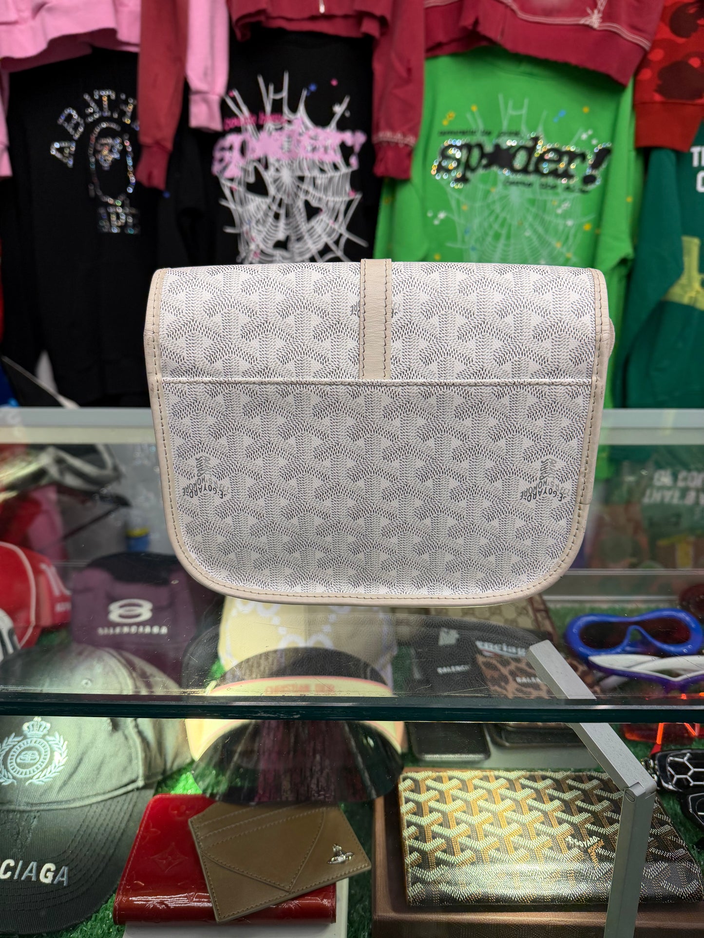 GOYARD WHITE BELVEDERE PM (PRE-OWNED)