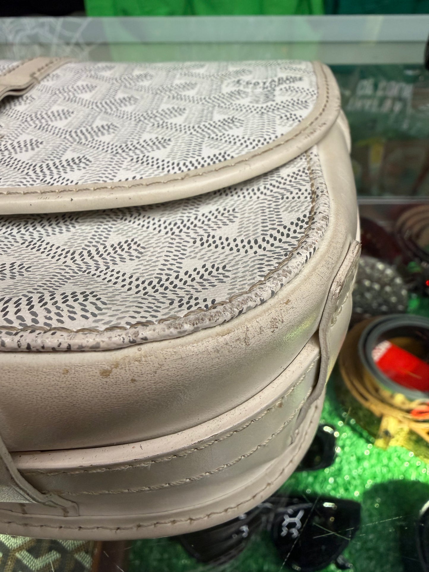 GOYARD WHITE BELVEDERE PM (PRE-OWNED)