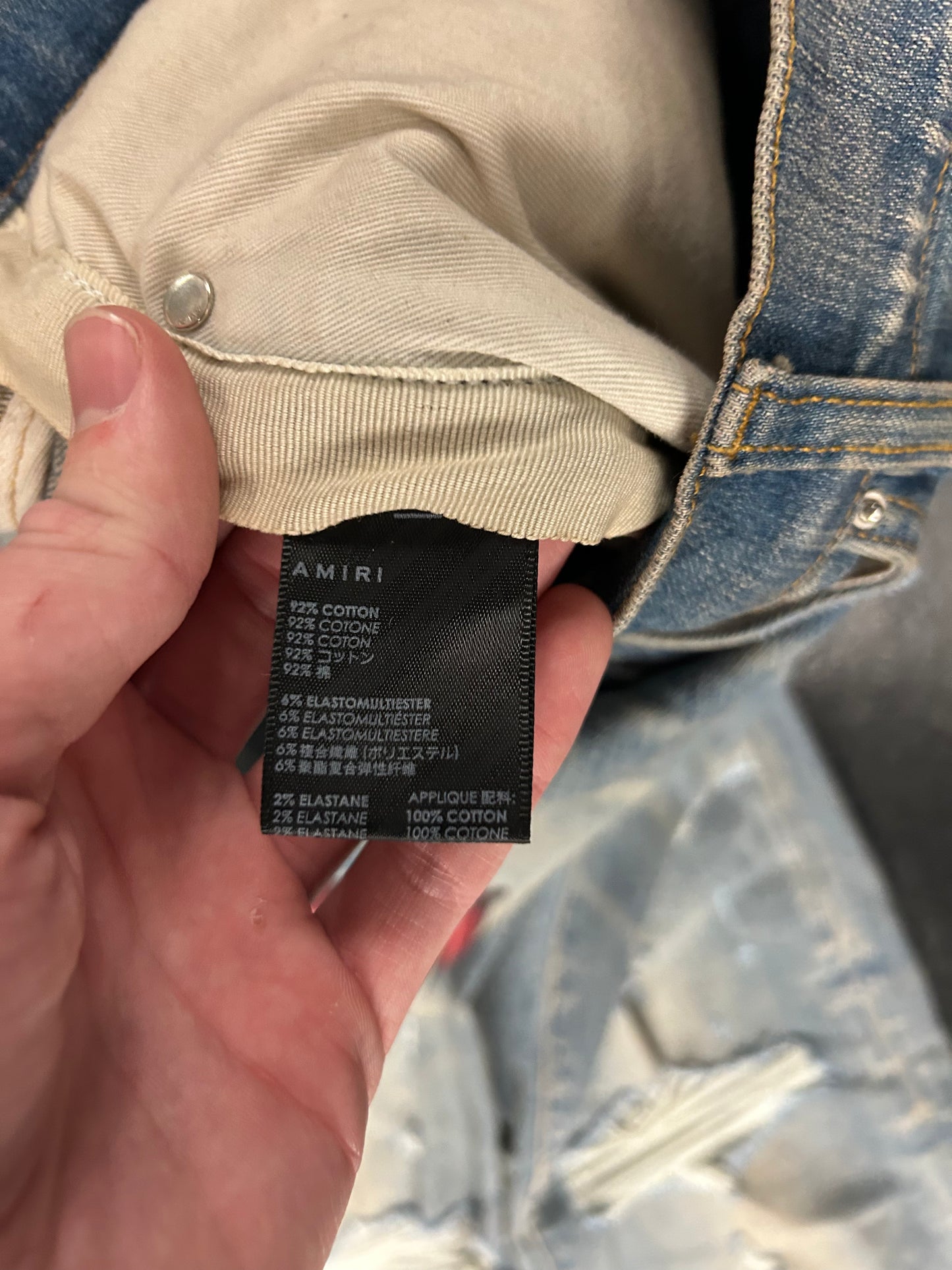 AMIRI SKINNY FIT JEANS PLAID PATCHES (BRAND NEW) (SIZE 38)