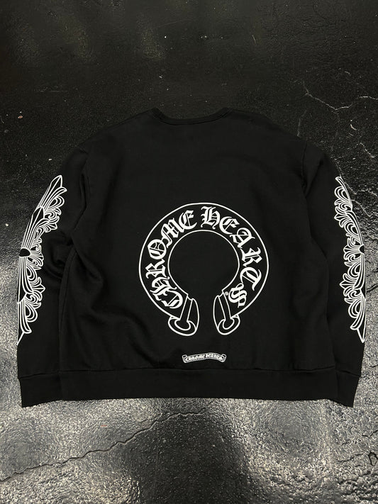 CHROME HEARTS HORSESHOE BLACK CREWNECK (PRE-OWNED)