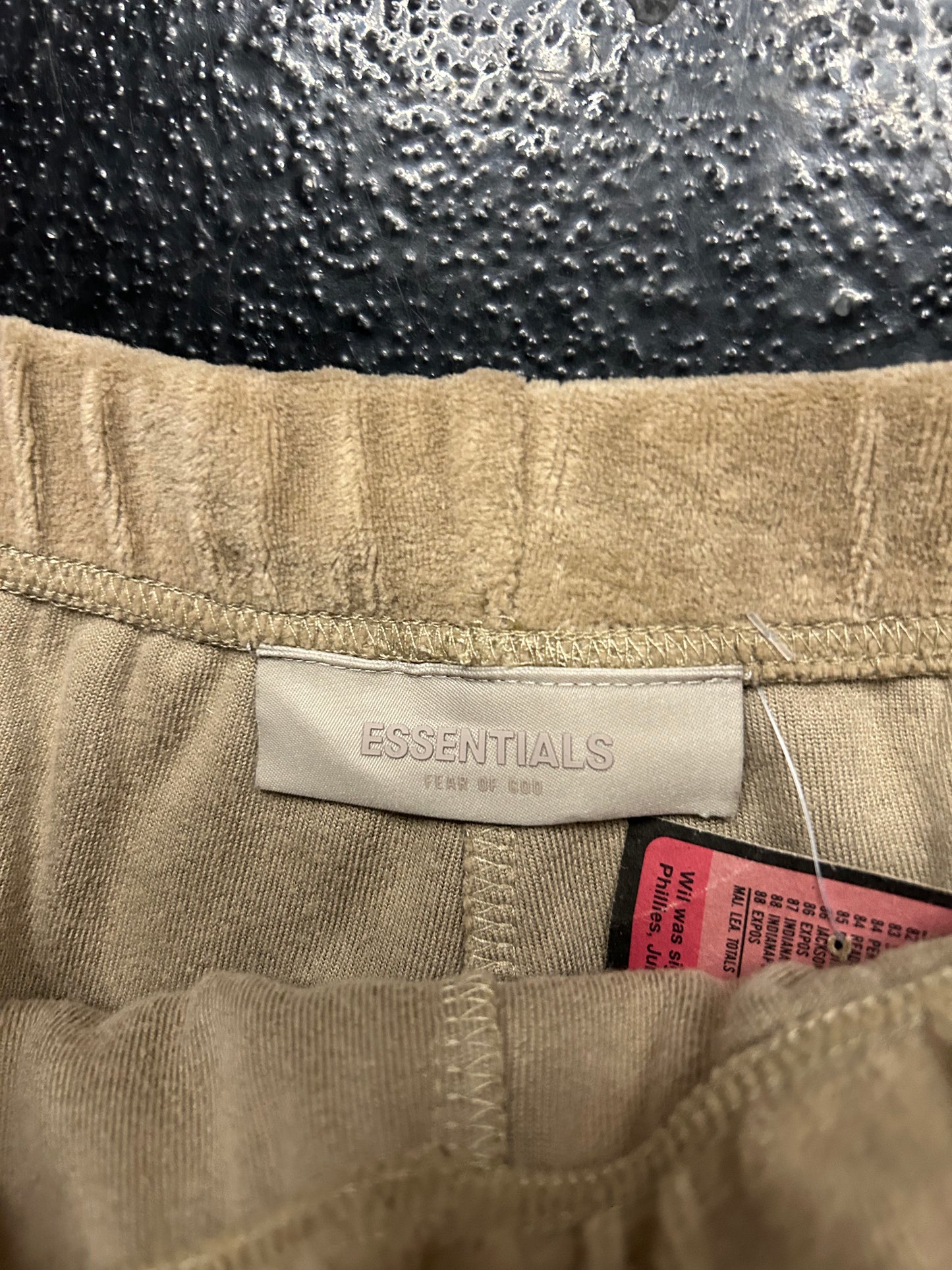 ESSENTIALS VELOUR CAMEL SWEATPANTS (PRE-OWNED)