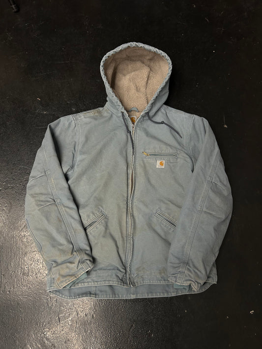 CARHARTT SHERPA-LINED BLUE HOODED JACKET (PRE-OWNED)