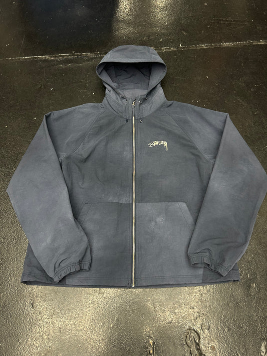STUSSY BLUE WINDBREAKER SHELL JACKET (PRE-OWNED)