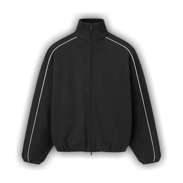 ESSENTIALS MODERN TRACK JACKET WHITE PIPING JET BLACK (BRAND NEW)