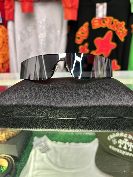 BALENCIAGA BLACK MONO RECTANGLE GLASSES (PRE-OWNED)