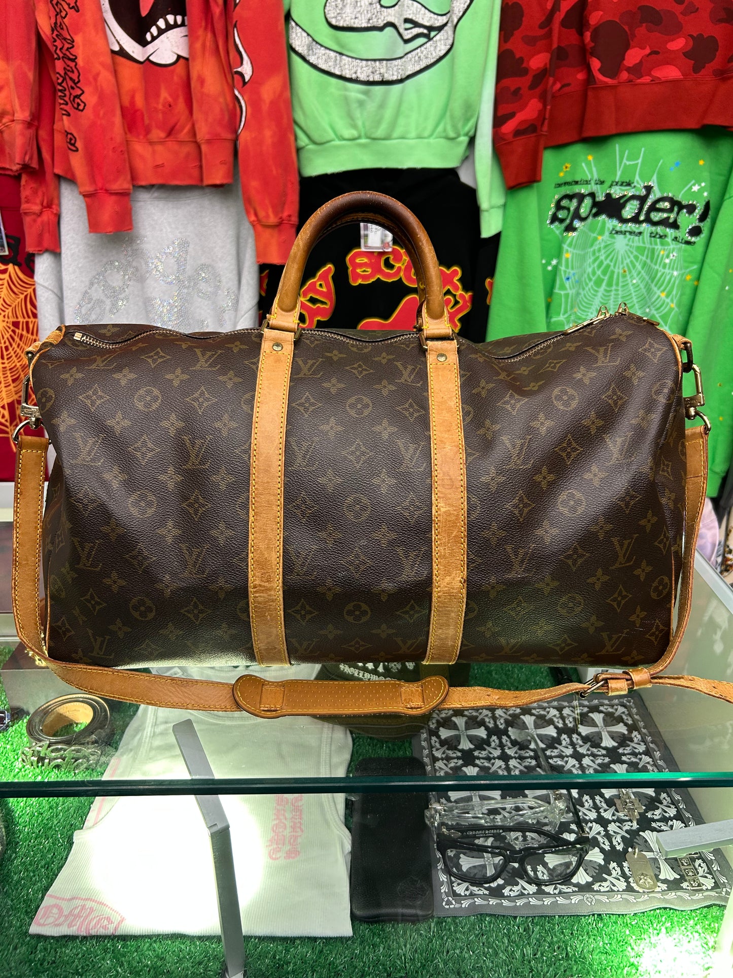 LOUIS VUITTON KEEP ALL 50 BANDOUILIERE W/STRAP MONOGRAM DUFFLE (PRE-OWNED)