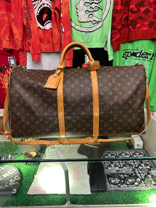 LOUIS VUITTON KEEP ALL 60 BANDOUILIERE W/STRAP MONOGRAM DUFFLE (PRE-OWNED)