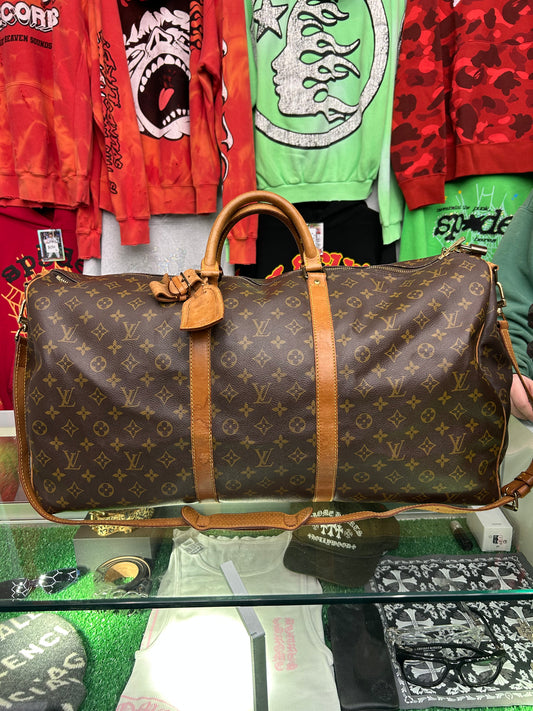 LOUIS VUITTON KEEP ALL 60 BANDOUILIERE W/STRAP MONOGRAM DUFFLE (PRE-OWNED)
