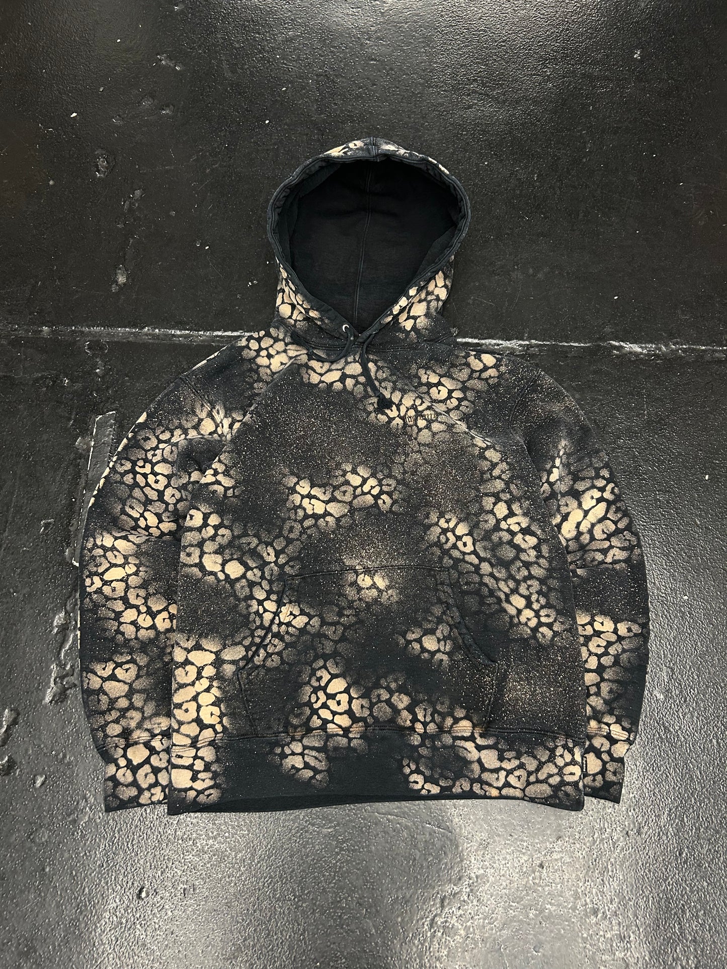 SUPREME BLEACHED LEOPARD HOODED SWEATSHIRT (PRE-OWNED)