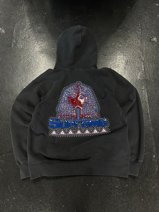 SUPREME PHARAOH STUDDED BLACK HOODIE (PRE-OWNED)