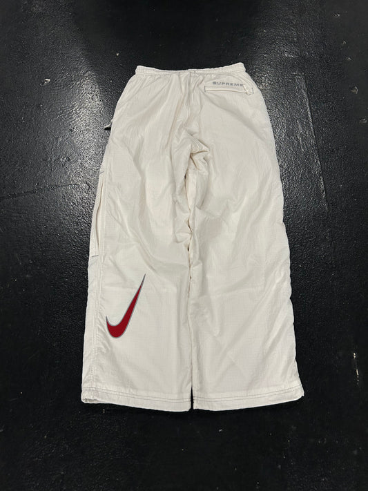 SUPREME X NIKE RIPSTOP TRACK PANTS “WHITE” (PRE-OWNED)