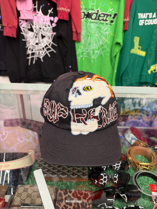 SUPREME WFST 6 PANEL BLACK HAT (BRAND NEW)
