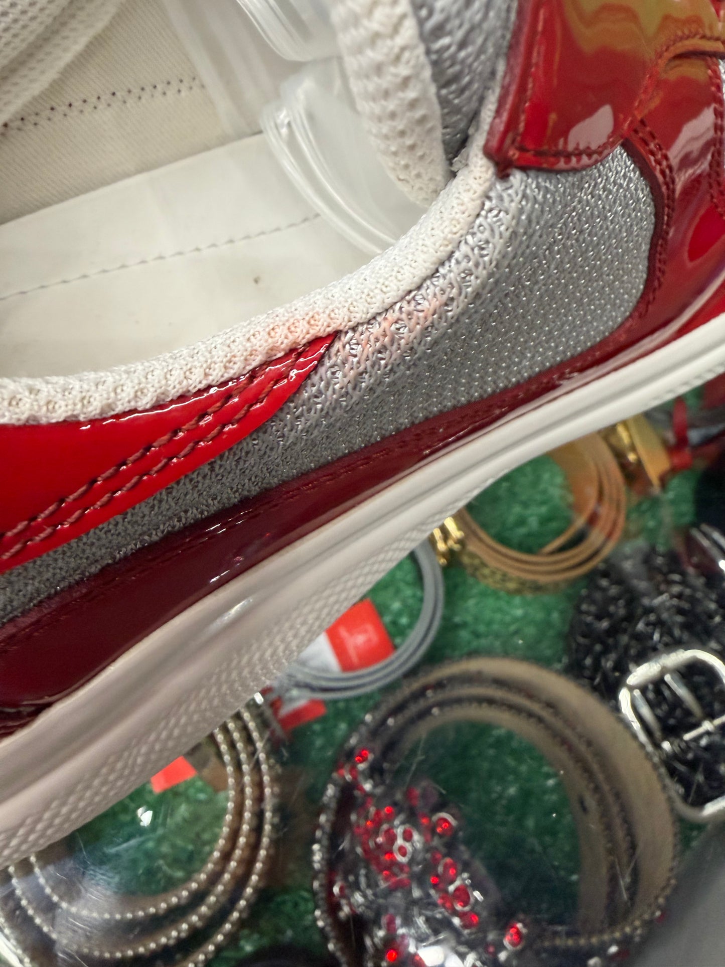 PRADA AMERICA CUPS RED PATENT LEATHER (PRE-OWNED W/ BOX)