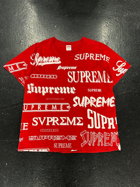 SUPREME MULTIVERSE LOGO RED TEE (PRE-OWNED)