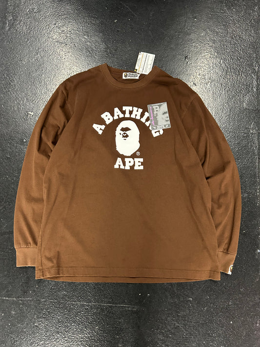 BAPE A BATHING APE MAD FACE COLLEGE LONG SLEEVE