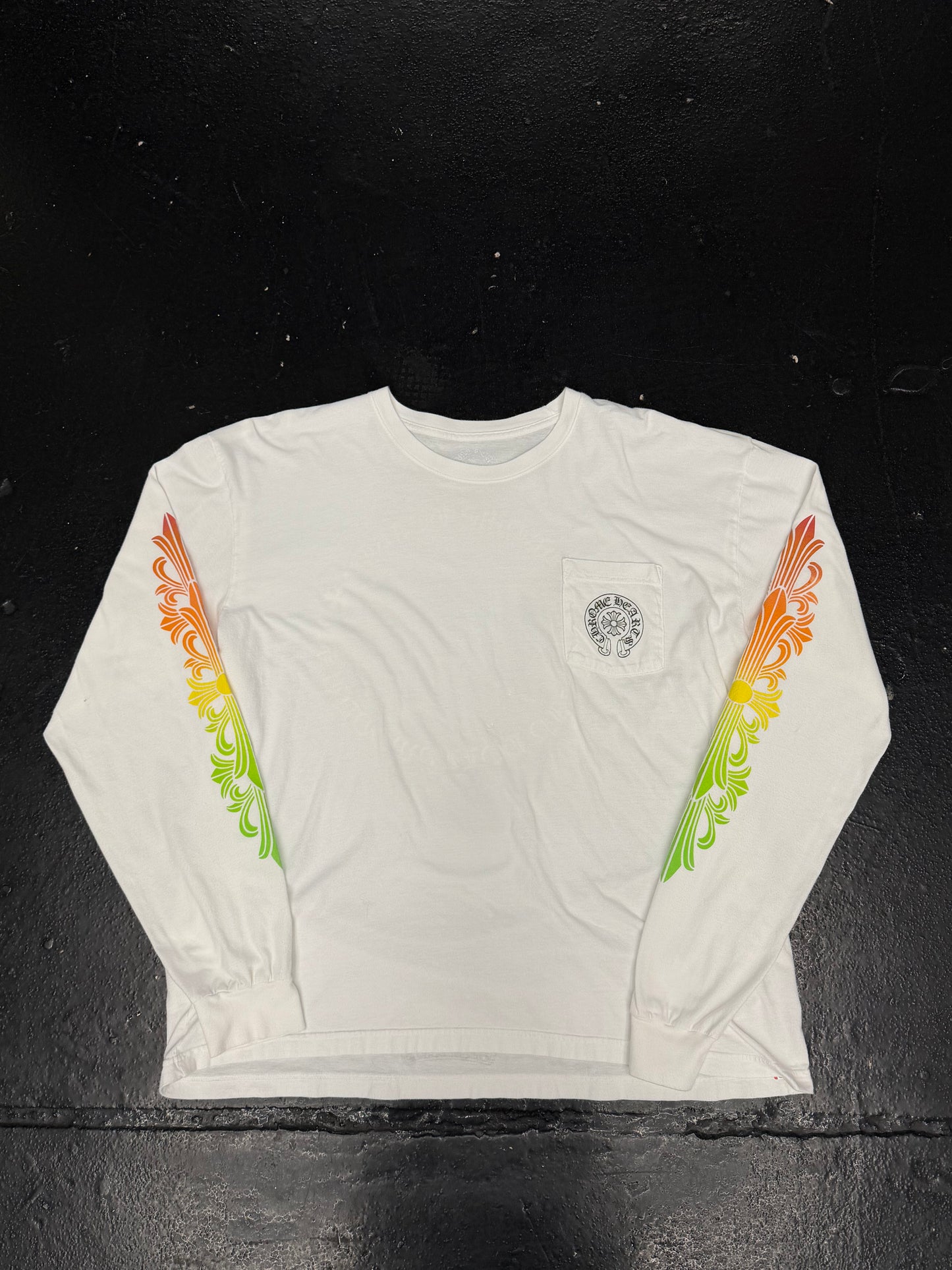 CHROME HEARTS GRADIENT FLOAL LONG SLEEVE T-SHIRT (PRE-OWNED)