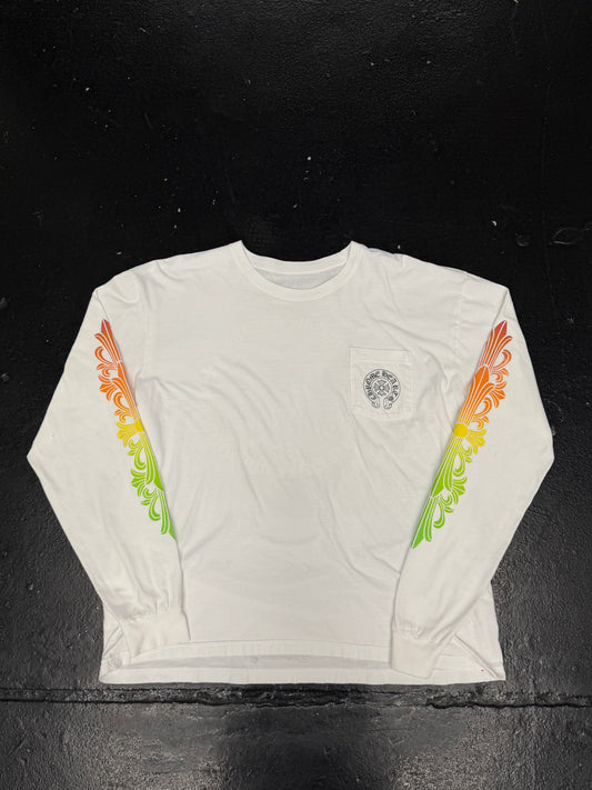 CHROME HEARTS GRADIENT FLOAL LONG SLEEVE T-SHIRT (PRE-OWNED)