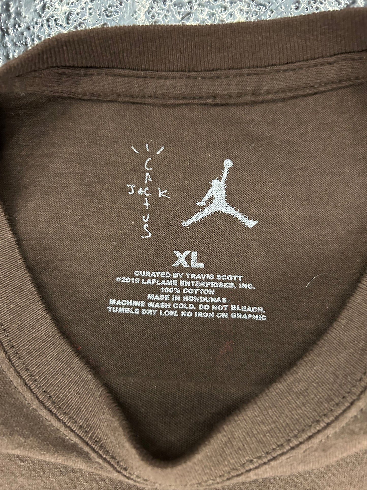 JORDAN X CACTUS JACK BROWN TEE (BRAND NEW)