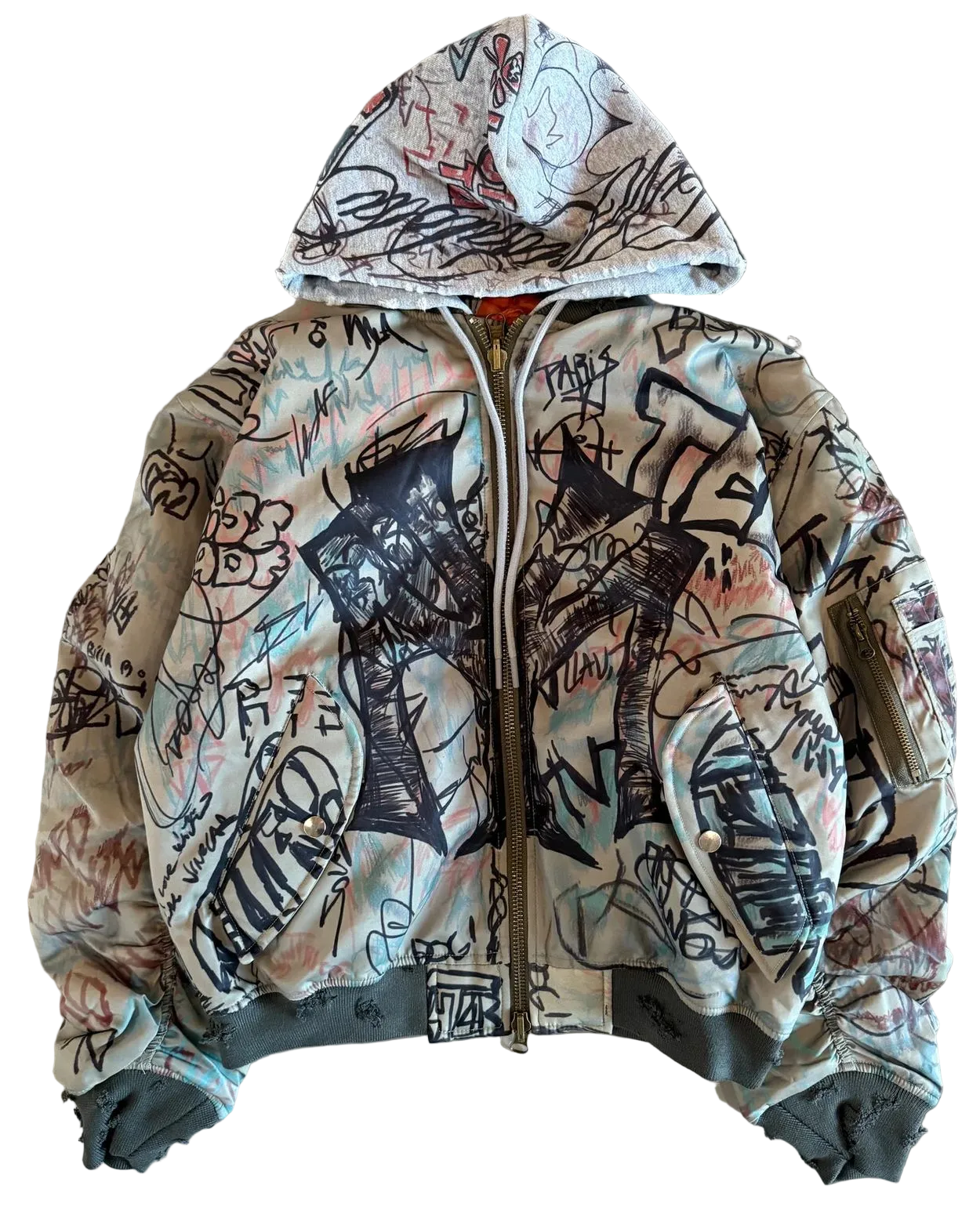 MOWALOLA GRAFFITI BOMBER JACKET (BRAND NEW)