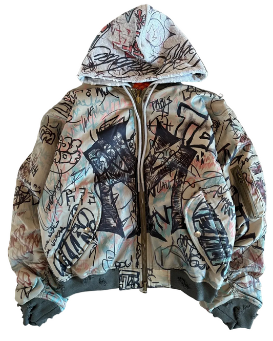MOWALOLA GRAFFITI BOMBER JACKET (BRAND NEW)