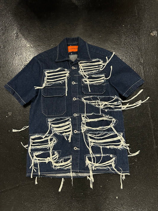 WHO DECIDES WAR RIPPED DENIM SHORT SLEEVED (PRE OWNED)