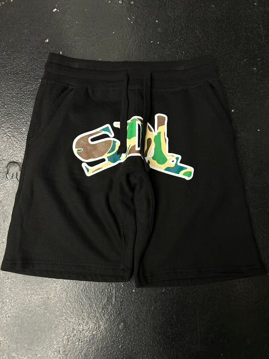 SDL BLACK GREEN CAMO SHORTS (BRAND NEW)