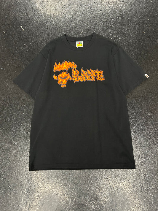 BAPE RED FLAMES BLACK TEE (BRAND NEW)