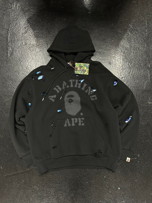 BAPE DESTROYED COLLEGE HOODIE (BRAND NEW)